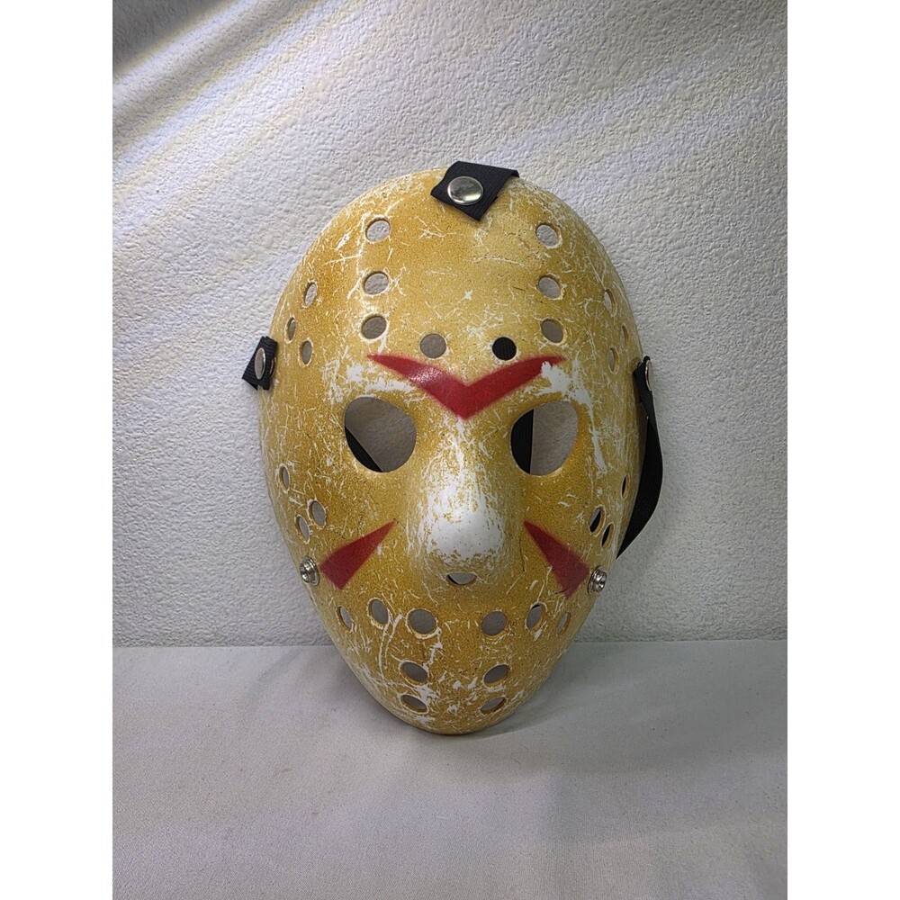 Hockey Mask Yellow Red Friday the 13th Jason Voorhees Slasher Horror Halloween